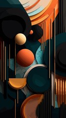 Abstract Shapes and Lines Wallpaper. Colorful Palette.