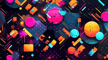 Vibrant Graphic Design Background with Forms and Colors.