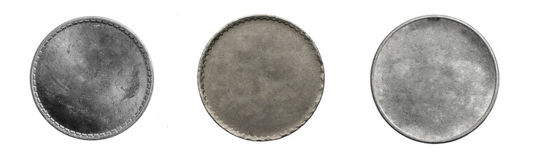old empty silver coin on a transparent isolated background. png	