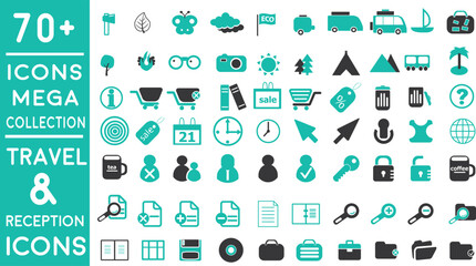 set of icons | premium hotel service and travel flight icon pack with addition Normal Routine signs 200 icon pack