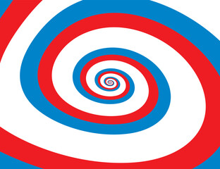 Artistic spiral shape. Vector drawing Russian flag colors