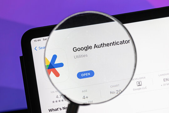 Ostersund, Sweden - June 3 2023: Google Authenticator app on an Ipad. Google Authenticator is a software-based authenticator by Google.