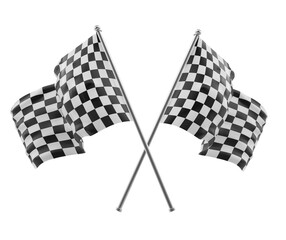 checkered racing flag 3d render
 - obrazy, fototapety, plakaty