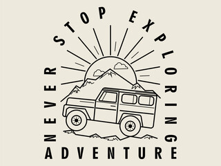 Hand Drawn Adventure Logo in Monoline Style