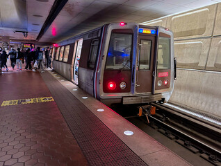 Metro subway train in Washington DC