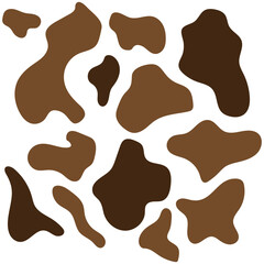 Set of brown cow spots, animal print