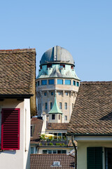 Observatory (Sternwarte in Zurich) (Zürich, Switzerland) uraniastrasse between two houses in the old town (Niederdörfli).