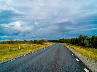 road in the countryside , image taken in sweden, scandinavia, , europe