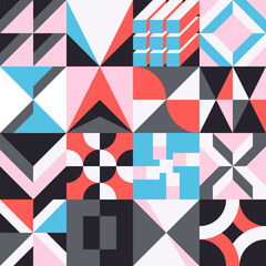 Abstract vector geometric pattern design in Neo Geo style - 609458172