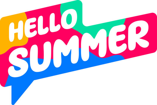 Hello Summer Call Out Design Element For Greeting Cards And Labels, Templete. Stock Illustration