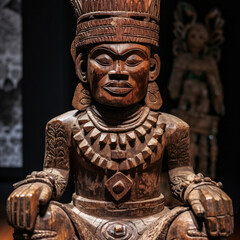 Fototapeta na wymiar wooden statue representing power and fertility