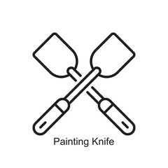 Painting Knife Outline Icon Design illustration. Art and Crafts Symbol on White background EPS 10 File