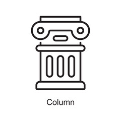 Column Outline Icon Design illustration. Art and Crafts Symbol on White background EPS 10 File