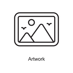 Artwork Outline Icon Design illustration. Art and Crafts Symbol on White background EPS 10 File