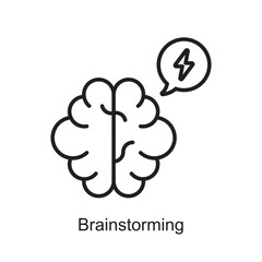 Brainstorming Outline Icon Design illustration. Art and Crafts Symbol on White background EPS 10 File