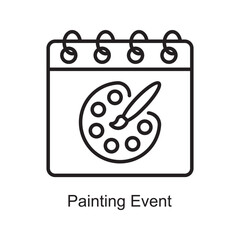 Painting Event Outline Icon Design illustration. Art and Crafts Symbol on White background EPS 10 File
