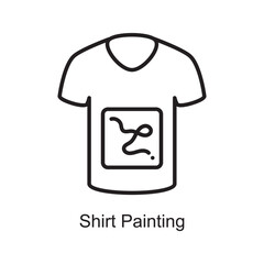 Shirt Painting Outline Icon Design illustration. Art and Crafts Symbol on White background EPS 10 File