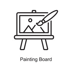 Painting Board Outline Icon Design illustration. Art and Crafts Symbol on White background EPS 10 File