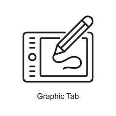 Graphic Tab Outline Icon Design illustration. Art and Crafts Symbol on White background EPS 10 File