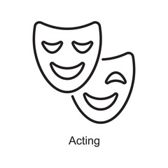 Acting Outline Icon Design illustration. Art and Crafts Symbol on White background EPS 10 File