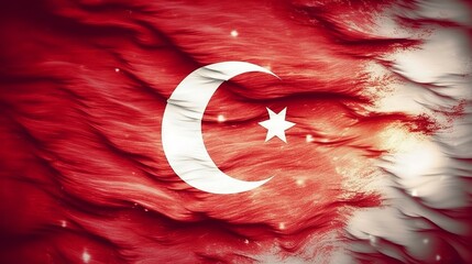 National flag of Turkey with correct proportions and color scheme, Generative Ai