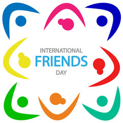 Friends day International circle of people, vector art illustration.