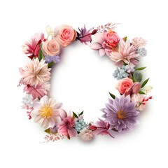 Obraz na płótnie Canvas Pink and purple floral wreath