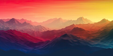 Obraz premium AI Generated. AI Generative. Gradient filter syntwave cyberpunk style mountains. Outdoor adventure decoration poster.. Graphic Art