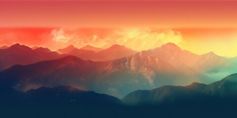 Fototapeta na wymiar AI Generated. AI Generative. Gradient filter syntwave cyberpunk style mountains. Outdoor adventure decoration poster.. Graphic Art