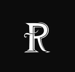 Vector illustration of the letter R on a black background