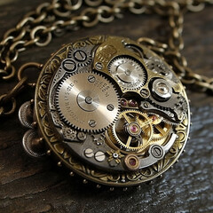 antique pocket watch, generative, ai, steampunk, ventage, old style