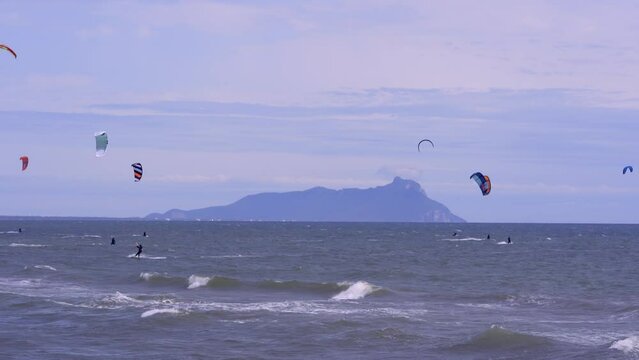 Kiteboarding at Circeo National Park, Italy