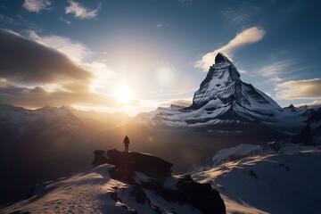 Sunrise The Swiss Mountains Matterhorn