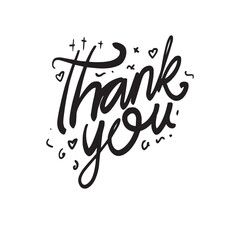 thank you text design vector