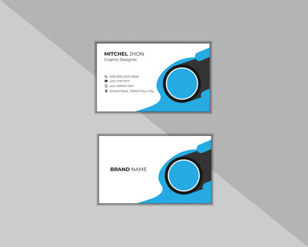 Business card design template, corporate style. Vector illustration, modern creative business card, minimalist
