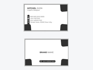 Business card design template, corporate style. Vector illustration, modern creative business card, minimalist