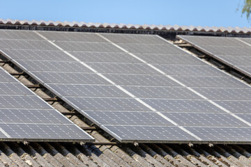 solar panels on roof
