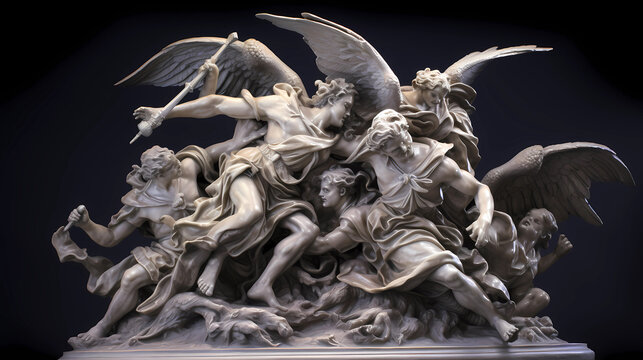 statue of angels vs demons