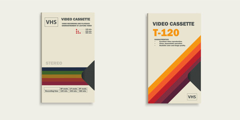 A set of old video cassettes. Old school and back to 90s concept background.