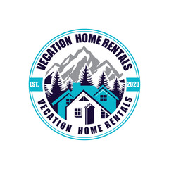 Vacation Rental Logo, mountain home rental logo, Mountain Home, Mountain Cabin Rentals,  Luxury Cabins logos vector files