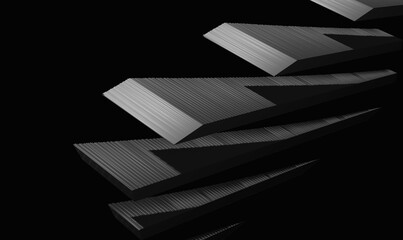 3d illustration background with black and white arrows 
