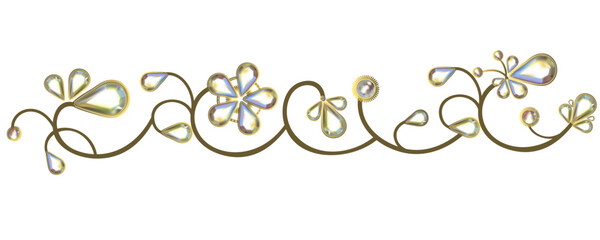 Gems. Diamonds. Crystals. Jewelry. Beads. Decoration. Luxurious. Gemstones in the form of flowers.