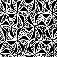 Hand drawn seamless vector pattern. Black and white abstract background