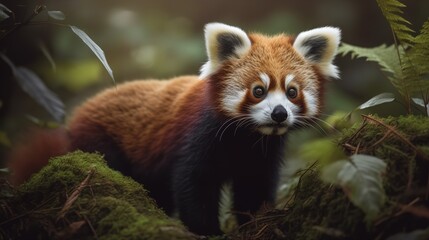 Red Panda's Delightful Feast in the Forest Canopy