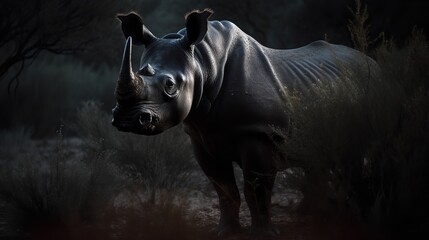 Last Sighting of the West African Black Rhino - obrazy, fototapety, plakaty