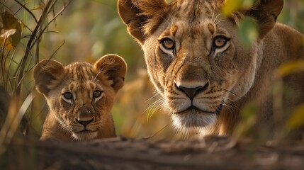 African Lion Cub Exploring the Savanna
