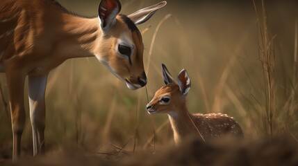Newborn Gazelle Fawn Taking Its First Steps - obrazy, fototapety, plakaty