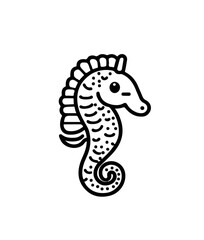 Vector illustration of cartoon seahorse isolated on white background