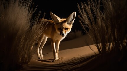 Fennec Fox's Night-time Foraging in the Sahara Desert
