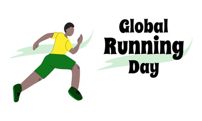 Fototapeta na wymiar Global Running Day, idea for a poster, banner, flyer or postcard on a socially significant topic